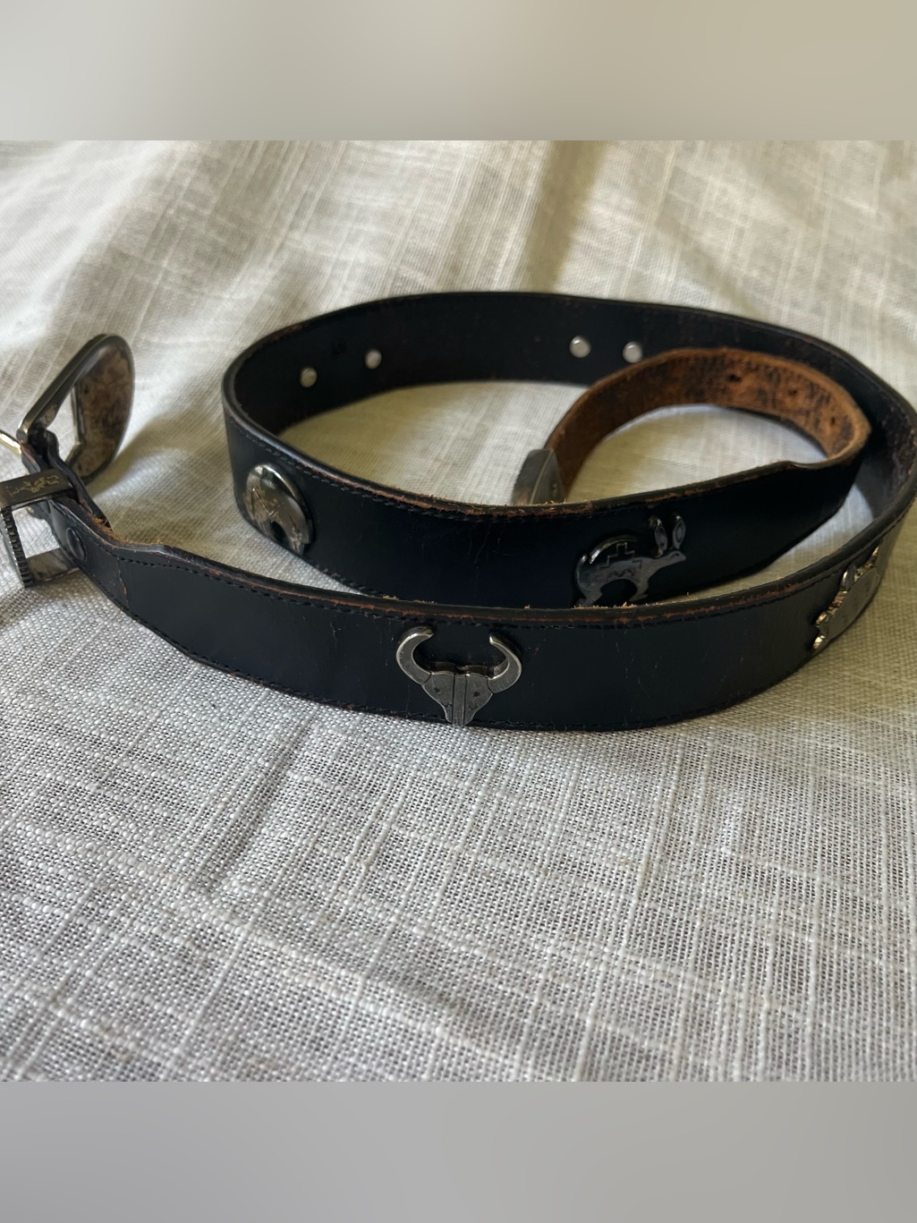 Western Animal Studded Western Leather Belt